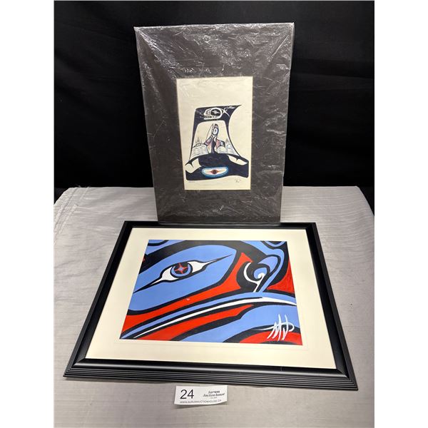 2 Vintage West Coast Native Signed Art Prints