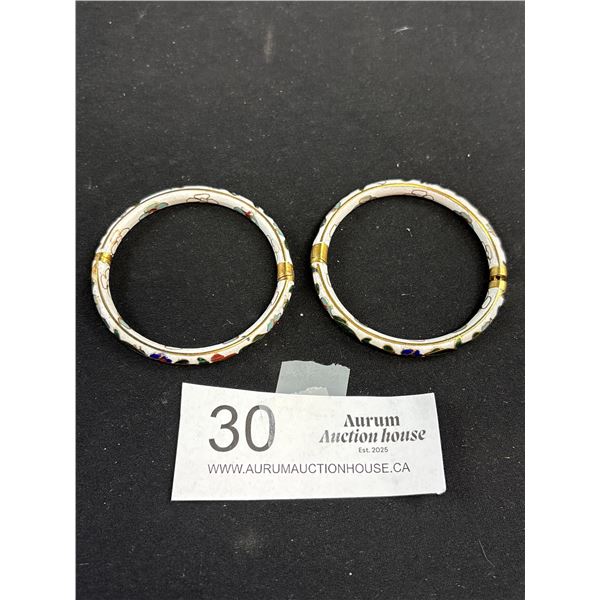 Old Cloisonne Enamel Bangles x2