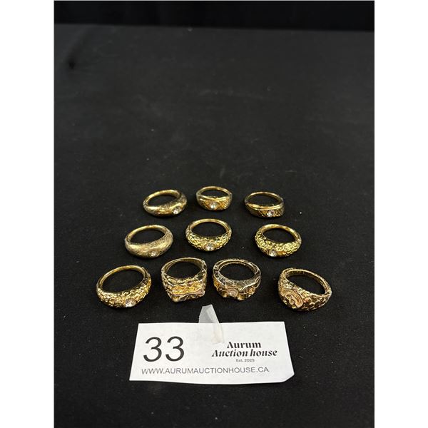 Vintage Lot Mens Gold Plated Rings Solid