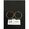 Image 1 : Quality Vintage Large Gold Plate Hoops Nice!