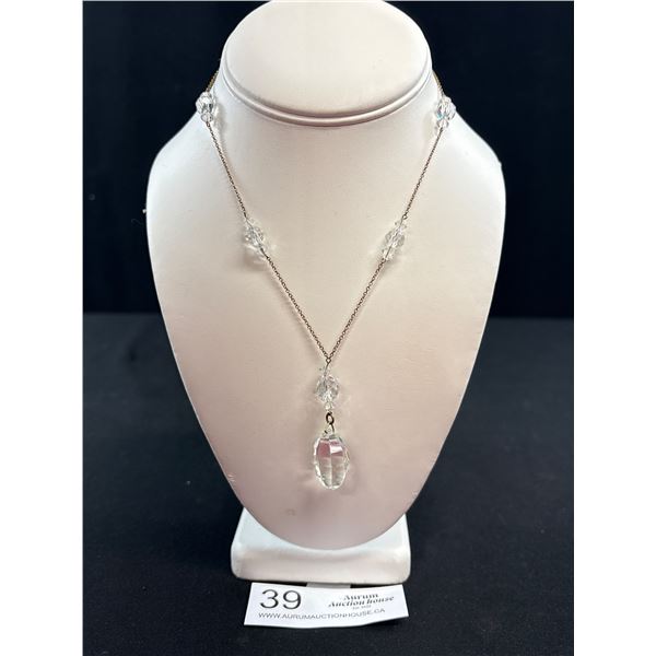 Antique C.1900 Signed WBs Rock Crystal Necklace Equisite!