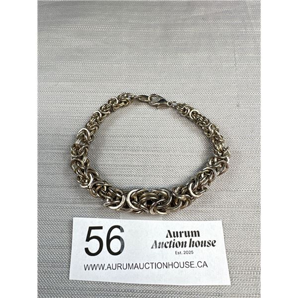 Heavy Vintage Silver Bracelet Solid Very Nice
