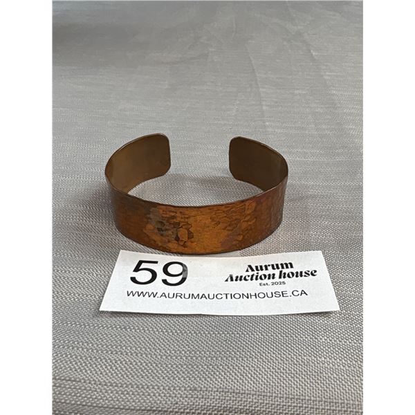 Antique Genuine Copper Wide Cuff Bangle