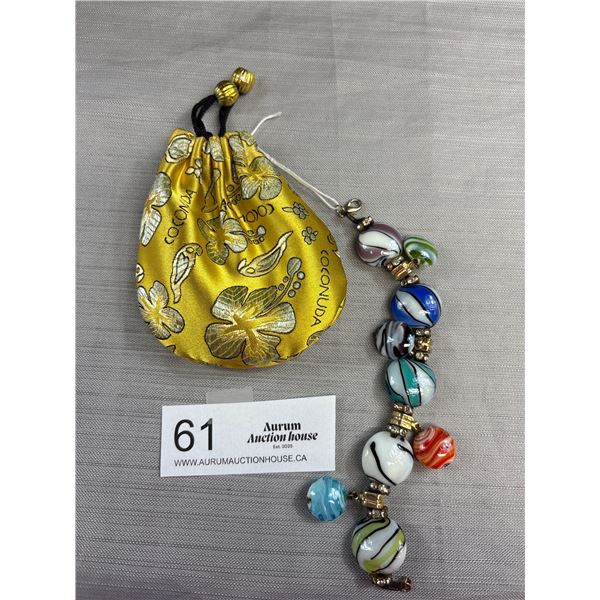 Stunning Vintage Genuine Murano Glass Italy Bracelet Gorgeous!