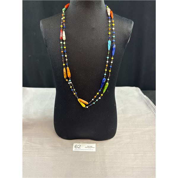 Antique Art Deco 1920s Czech Glass Flapper Bead Necklace Fantastic!