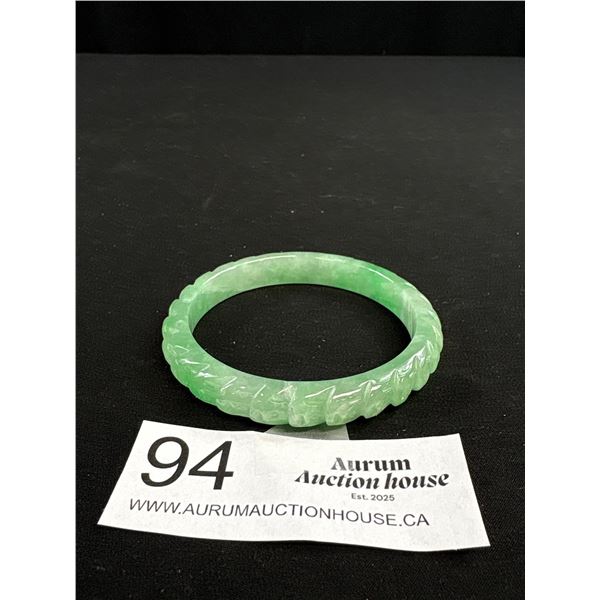 Old Carved Genuine Jade Bangle