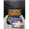 Image 1 : Vintage Decorative Magazine Rack with Elvis Book and T Shirts