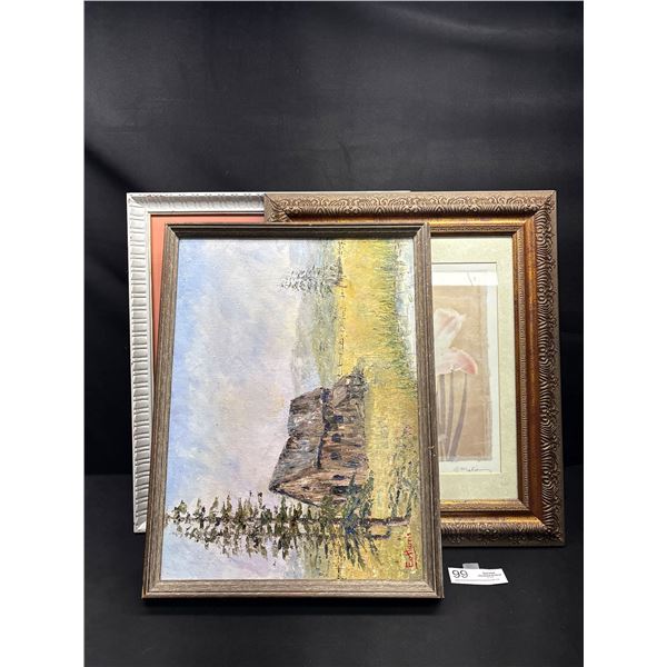 Nice Lot of 3 Framed Paintings and Prints