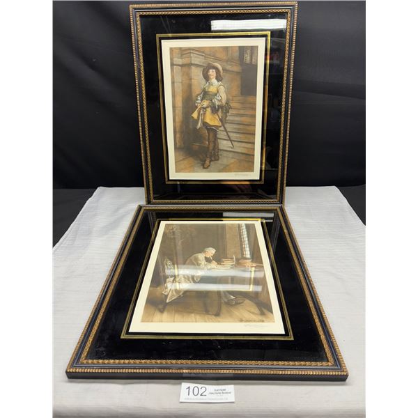 2 Professionaly Framed Prints (A Cavalier) & (Un Poete)