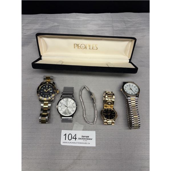 Lot of 5 Nice Wristwatches Needs Batteries Untested