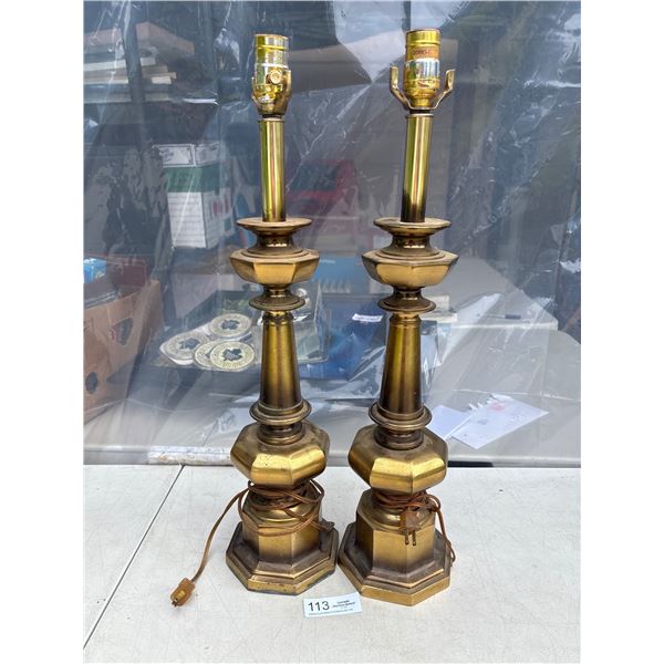 2 Heavy Vintage Brass Lamps NO SHIPPING