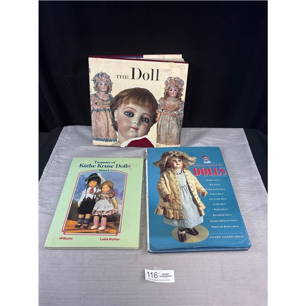 Lot of 3 Vintage Hardcover Books on Doll Collecting