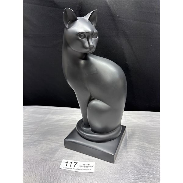 "Elegance" Cat Sculpture by Art Forum UK, Cat Sculpture by Sue Dawes. 11" Tall Base 4 2/8" x 4.5" Ve