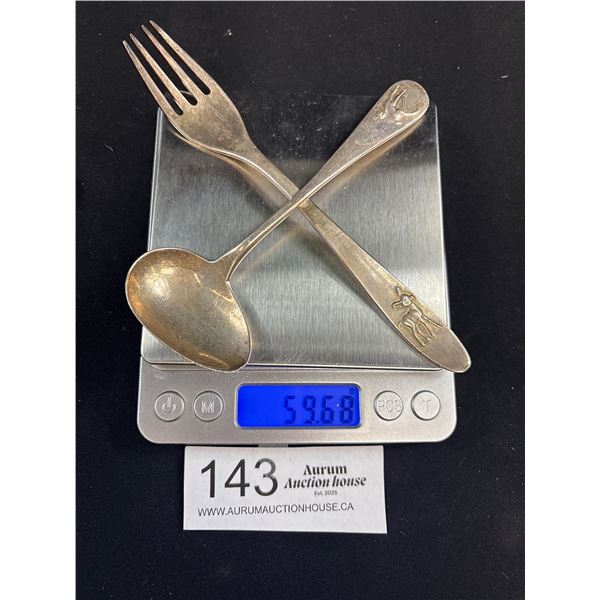59.68 Grams of 800 Silver Fork and Spoon Lot
