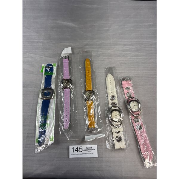 Lot of 5 New Decorative Ladies Watches Needs Batteries