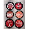 Image 4 : Vintage Porcelain Black and White Scotch Whiskey Ashtray + 6 Vintage Coca Cola Coasters