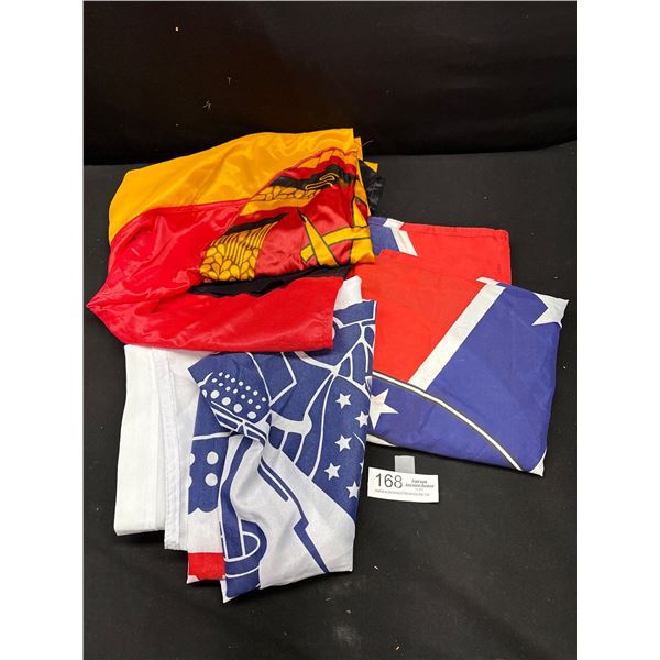 Lot of 3 Decorative Flags Confederate Etc