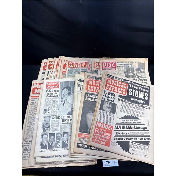 Large Lot of 1960's Musical Express Melody Maker etc Newspapers