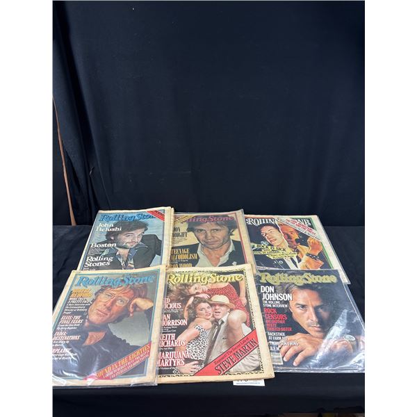 Lot of 6 1970's Rolling Stones Paper Magazines