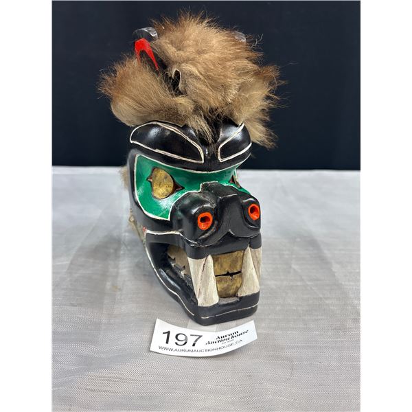 West Coast Native Wolf Mask Signed by Artist
