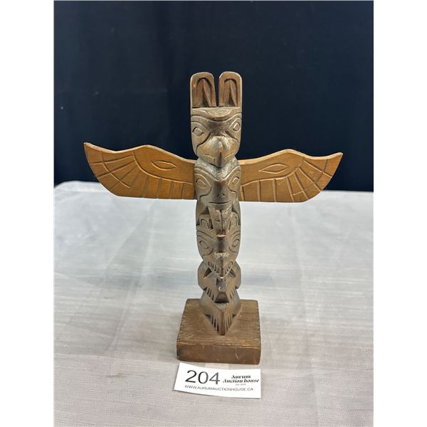 Medium Sized Totem Signed Cicero August Cowichan Band BC 7/73