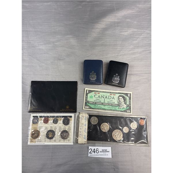 Vintage Lot of Old Canadian Money Paper Money and Coins