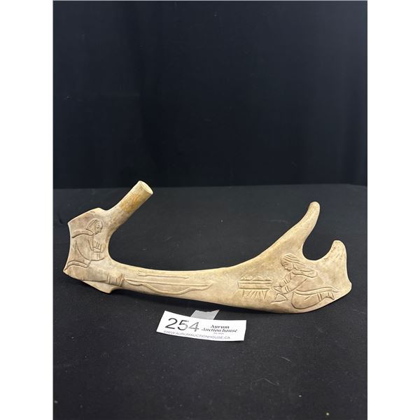 Nicely Carved Antler Inuit Signed