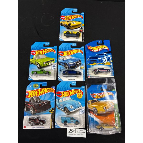 Lot of 7 Hotwheels in Package Including an Early Treasurehunt in Museum Package