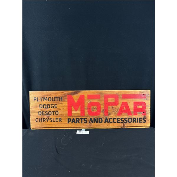 Vintage Mopar Parts and Accessories Wooden Sign