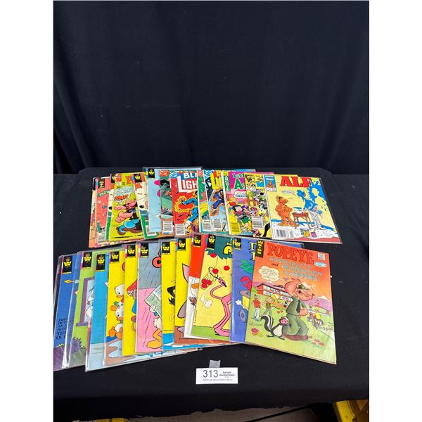 A Good Lot of 25 Vintage Comics Some on Board in Bag