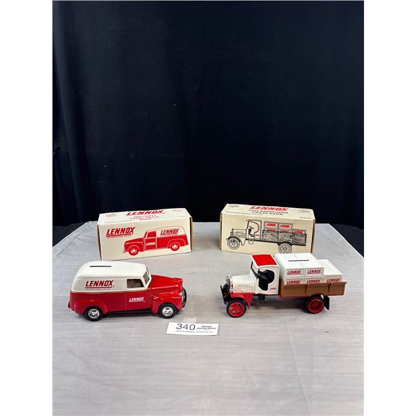 Lot of 2 1:25th Scale Diecast Lennox Trucks in Original Boxes