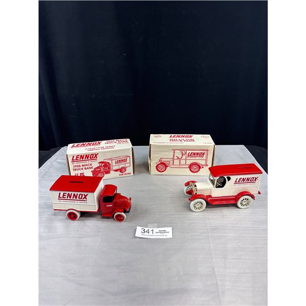 Lot of 2 1:25th Scale Diecast Lennox Trucks in Original Boxes