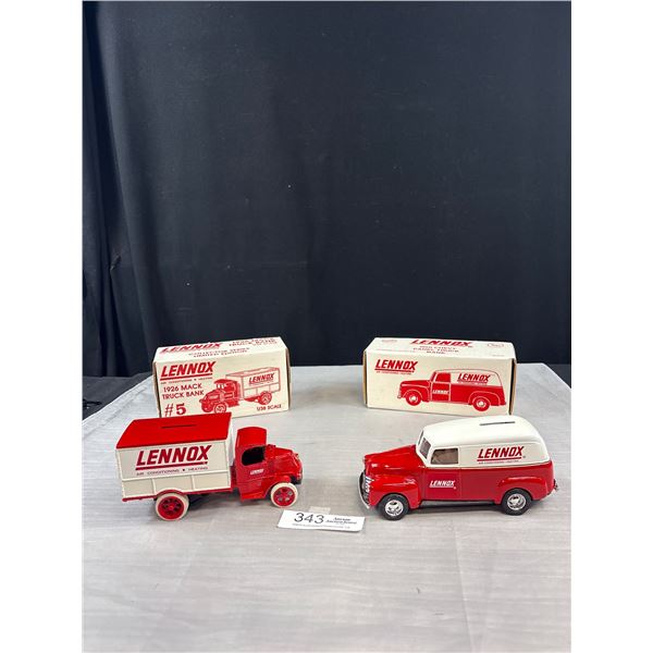 Lot of 2 1:25th Scale Diecast Lennox Trucks in Original Boxes