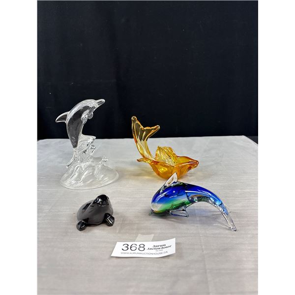 A Nice Handblown Glass Lot of Dolphins, Whales etc