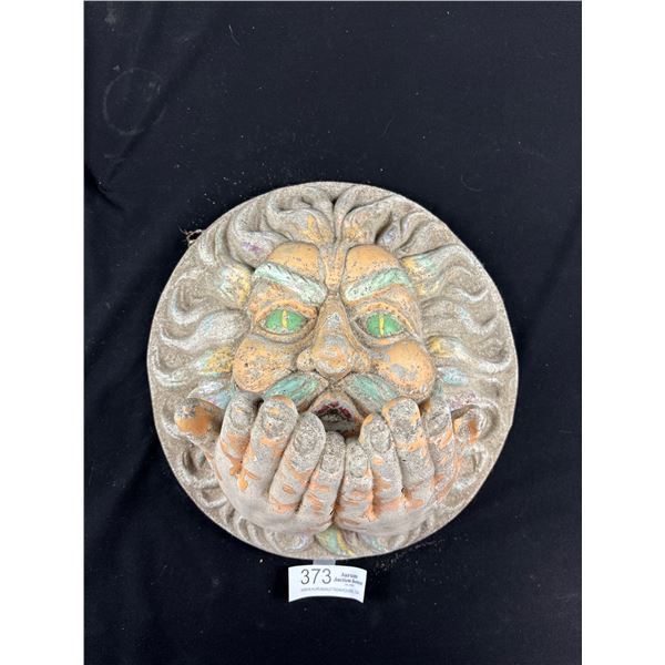 A Nice 13" Diameter Concrete Windhand Wall Plaque
