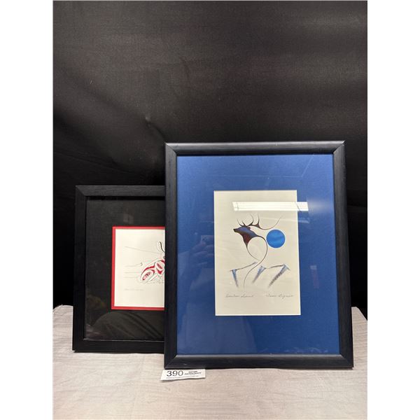2 Professionally Framed West Coast Native Prints Richard Shorty and Issac Bignell