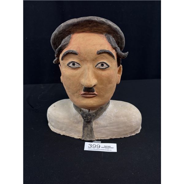 Very Nice Vintage Plaster Charlie Chapman Head Bust