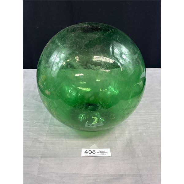 Large Antique Japanese Green Fishing Glass Float