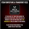 Image 1 : Item Forfeiture & Transport, Shipping, Delivery Fees & Conditions