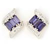 Image 1 : 1.86Ct Natural Iolite & 24 Diamond 9K Gold Earrings (JEW-9076X)