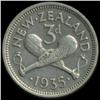 Image 2 : 1935 New Zealand 3 Pence George V Hi Grade EXTREMELY RARE (COI-6986)