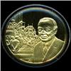 Image 1 : .75oz Franklin Mint PR70 DCAM 24k plated Sterling Silver Round History of the American Presidency Ha
