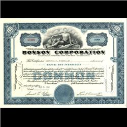 1960s Ronson Stock Certificate Scarce Blue (COI-3353)