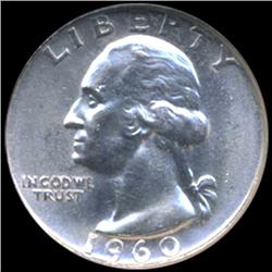 1960D Washington 25c Silver Quarter Coin Graded GEM Scarce Variety (COI-6842)
