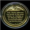 Image 2 : .75oz Franklin Mint PR70 DCAM 24k plated Sterling Silver Round History of the American Presidency R.