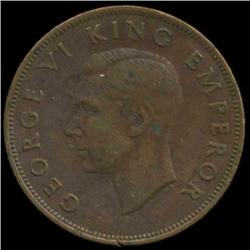 1943 New Zealand Penny George VI Hi Grade (COI-6972)