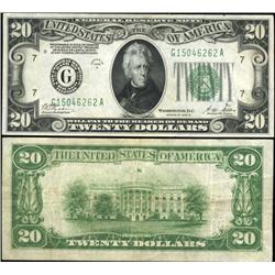 1928 $20 Federal Reserve Chicago Note Crisp Circulated XF/AU Scarce (CUR-06239)