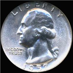 1957 Washington 25c Silver Quarter Coin Graded GEM (COI-6834)