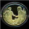 Image 1 : .75oz Franklin Mint PR70 DCAM 24k plated Sterling Silver Round History of the American Presidency A.