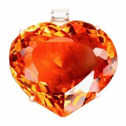 314.00ct Sterling Pendant Heart Orange Citrine Big (JEW-1834)
